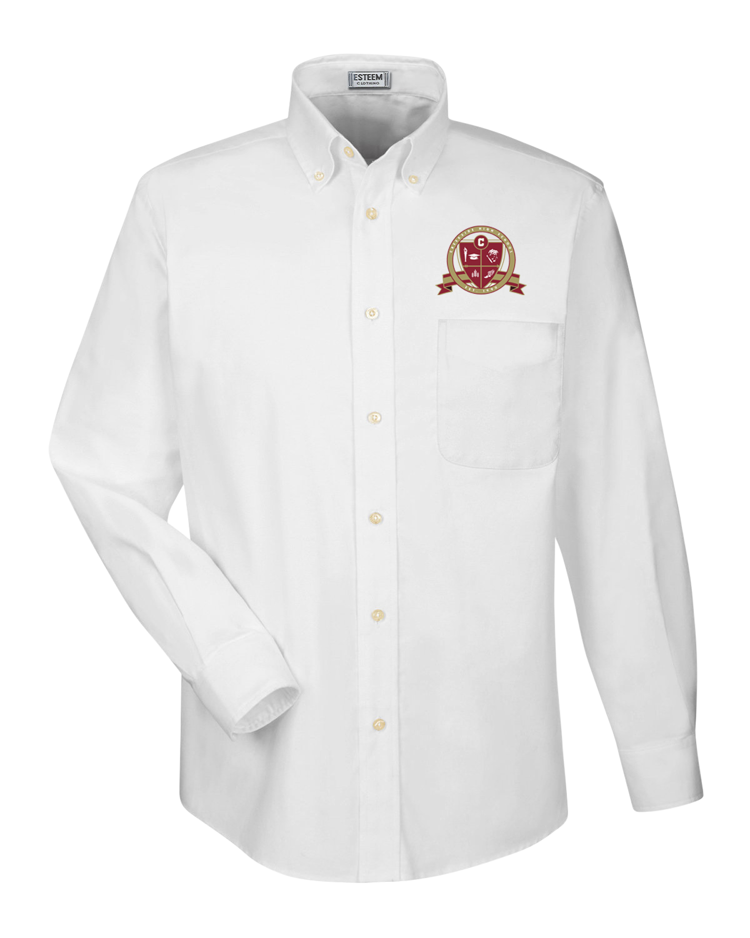 CR - 60% Cotton & 40% Polyester Men's L/S Oxford shirt - 33802