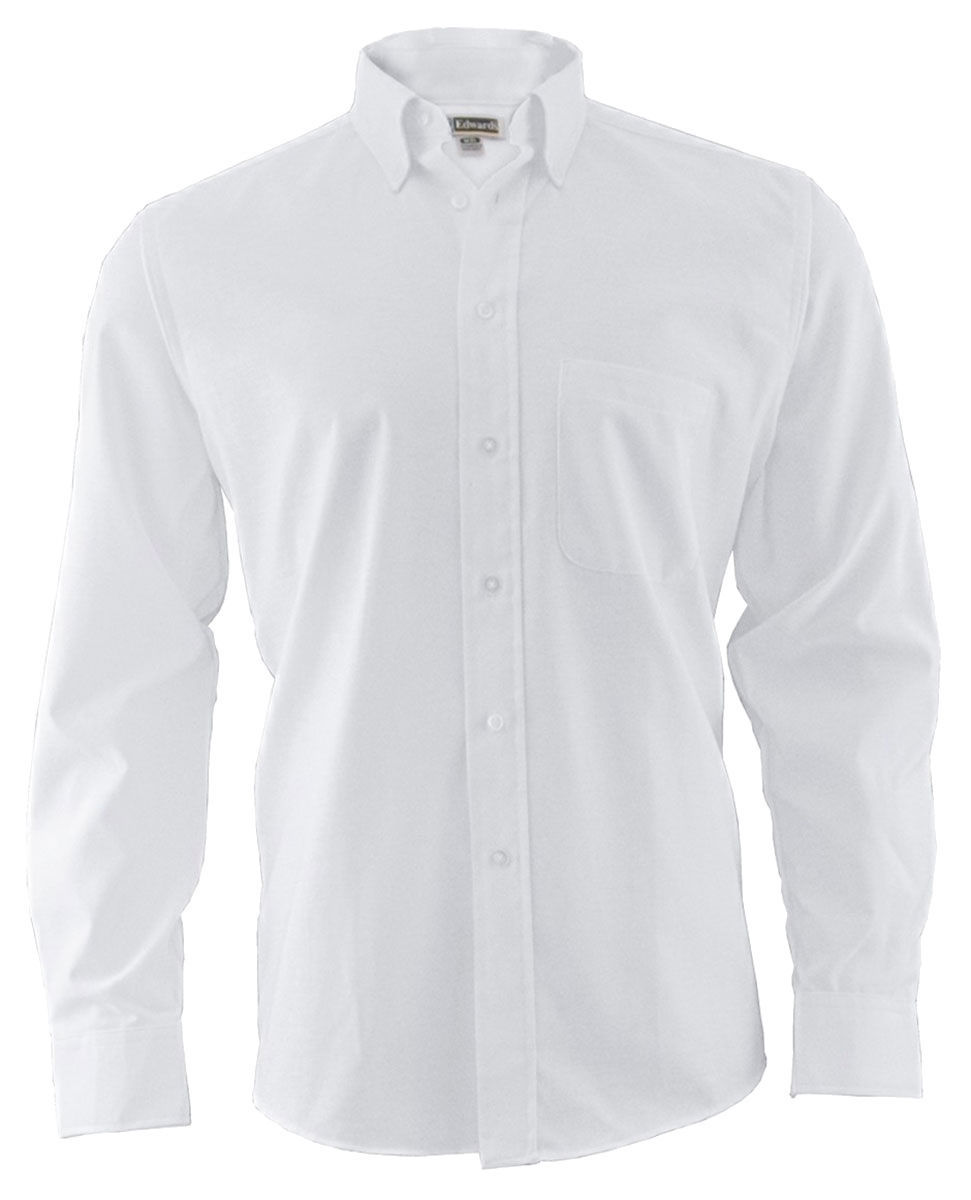 RP-Adult long sleeve white oxford shirt with logo