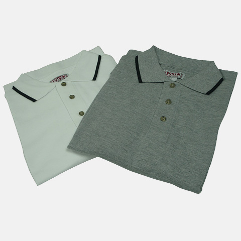 Short Sleeve Contrast Cuff / Collar Golf Shirt - Code 44906