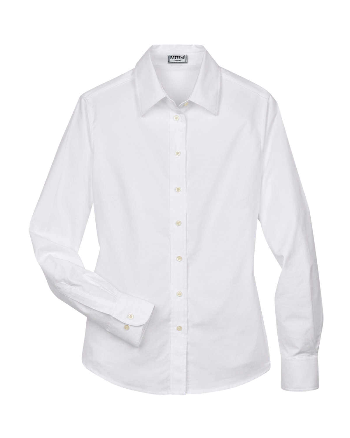 CVC 60/40 Ladies Long sleeve oxford shirt with logo - RES