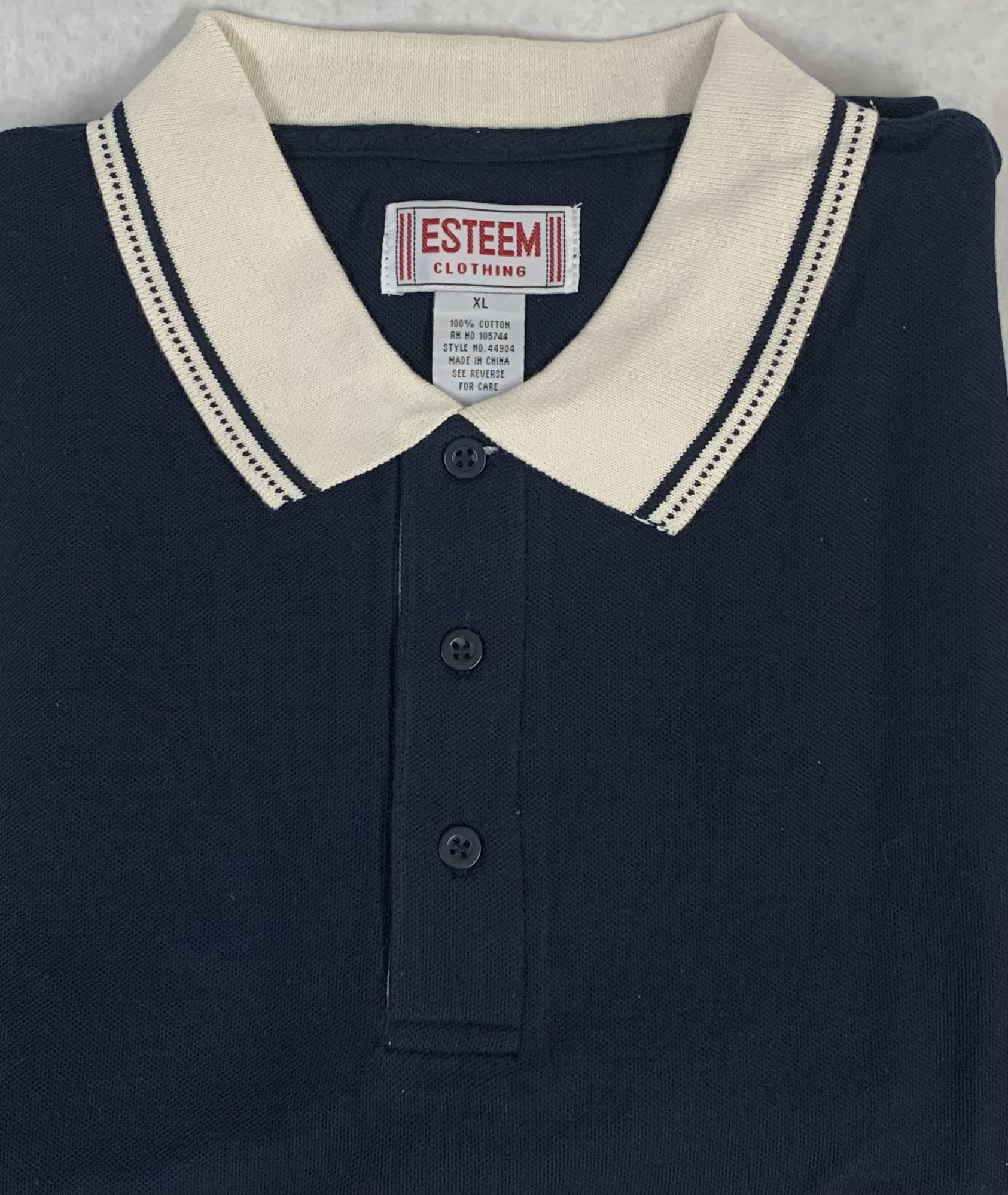 Short Sleeve Jacquard Pique Golf Shirt - Navy color