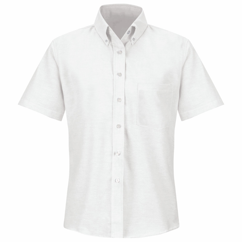 Ladies short sleeve Button down Oxford shirt - Code 66000