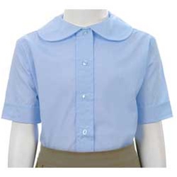Short sleeve Peter Pan blouse - lt.blue