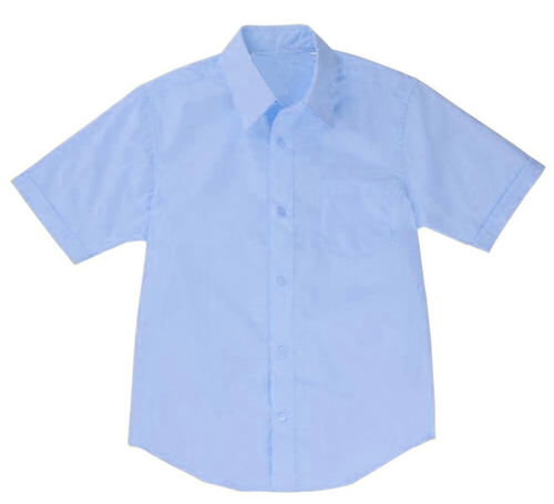 Toddler / Youth Short sleeve Poplin Dress shirt - Light blue
