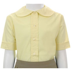 Short sleeve Peter Pan blouse - Yellow
