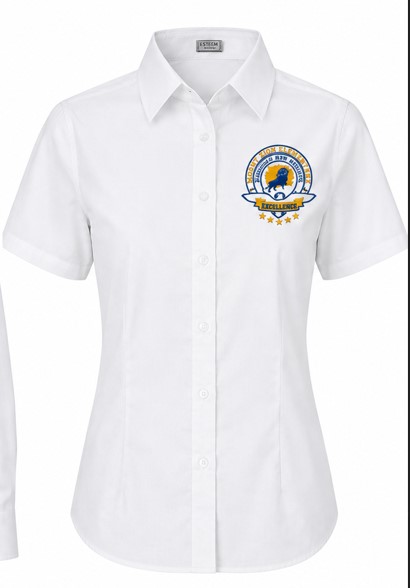 CVC 60% Cotton & 40% Polyester Ladies short sleeve oxford with Logo